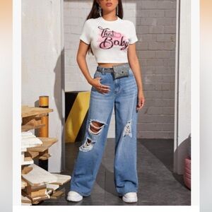 AEROPOSTALE HIGH WOMEN RISE BAGGY NON STRETCH SIZE 4S New with tags